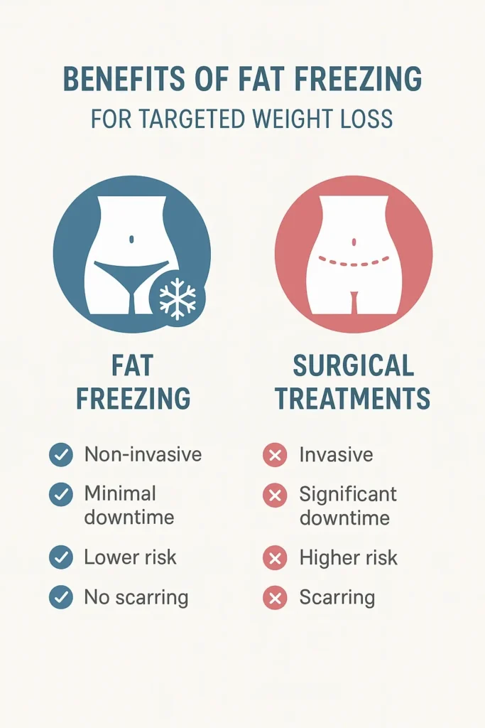 graphic showing the benefits of fat freezing Cardiff