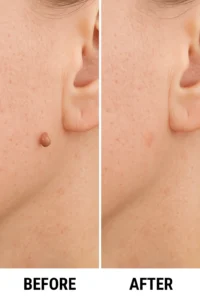 Skin tags removal Cardiff before and after