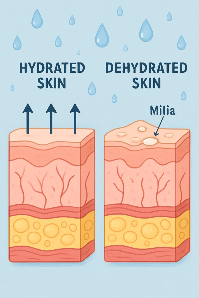 The importance of hydration and milia production Cardiff