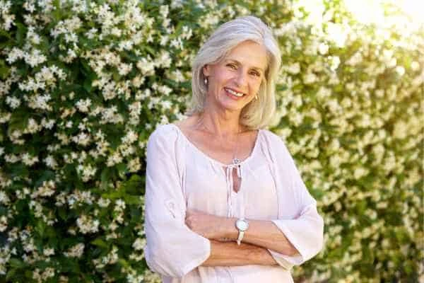Older woman happy with urinary incontinence treatment Cardiff