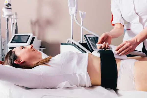 woman having body sculpting to help improve her body image and her mental health Cardiff